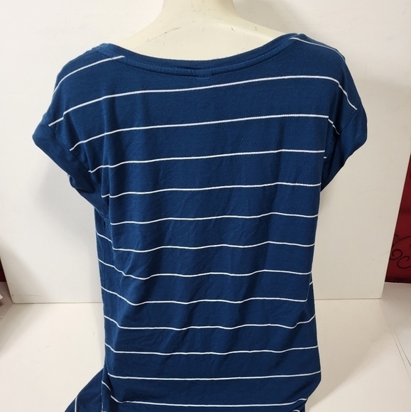 Lole Blue & White Stripped Short Sleeve Top - Picture 4 of 8